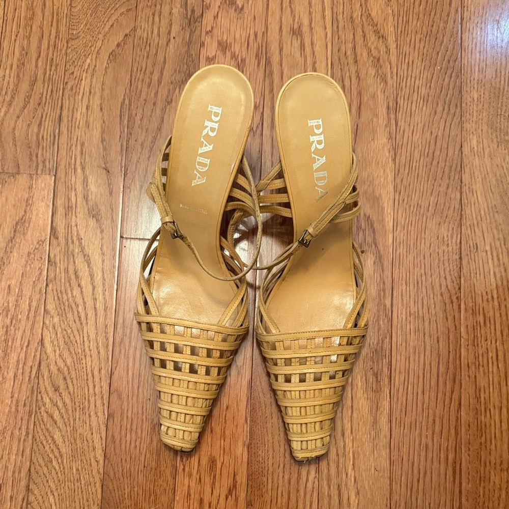 Prada Women's Brown Strappy Heels - Picture 2 of 4